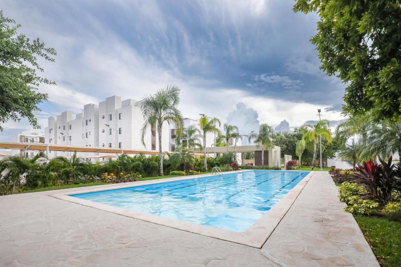 Departamento Lirios Residencial Para 5 Alberca Cancun Luaran gambar